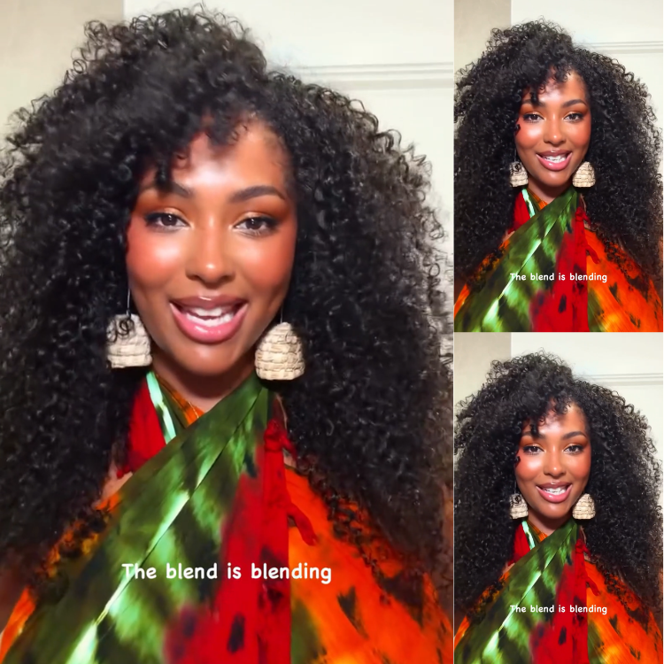 Glueless Half Wig Kinky Curly Voluminous & Natural Blend 3-In-1 Human Hair Half Wig - Rafarada