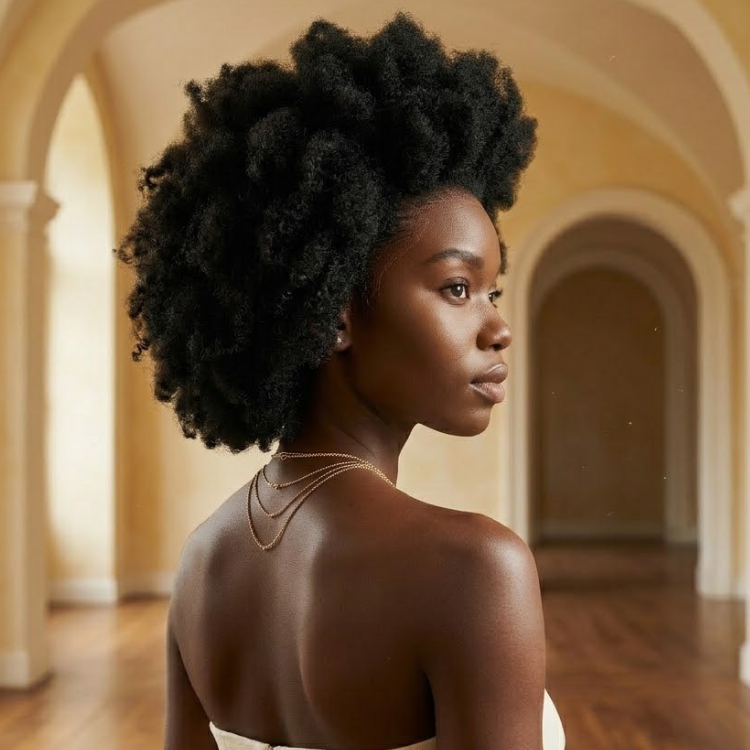 High Volume Kinky Coily Afro Crown Human Hair Lace Wig - Jet Black Ultra-Dense Glueless Lace Wig for Women - Rafarada