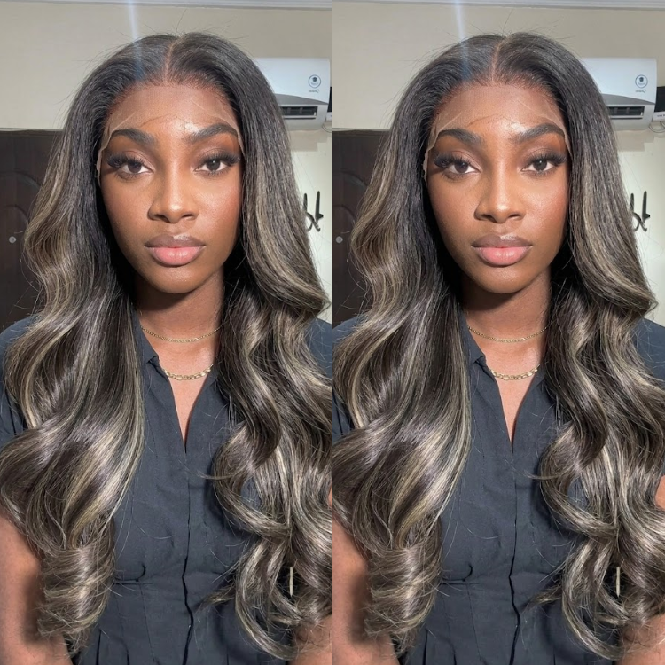 Dimensional Silver-Sand Highlights with Natural Root Melt Body Wave - Rafarada