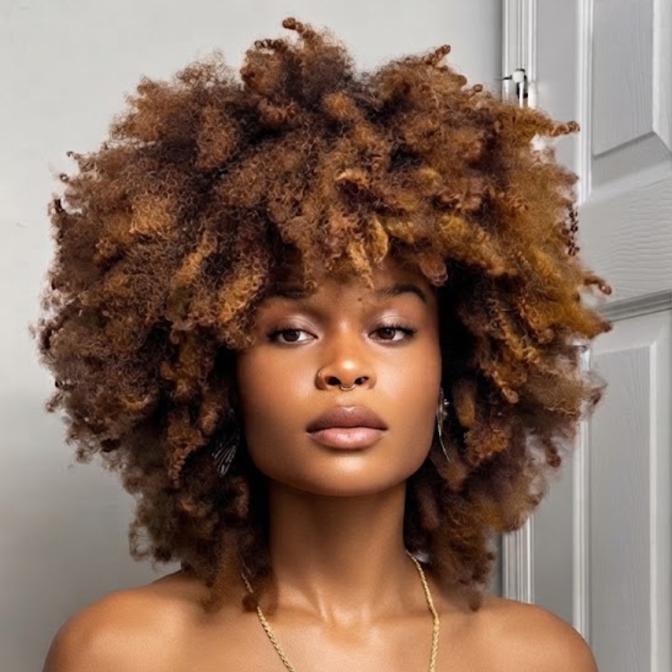 Stunning All-Over Honey Blonde Voluminous Coily Afro Hair - Natural Textured Kinky Coils Wig- Rafarada