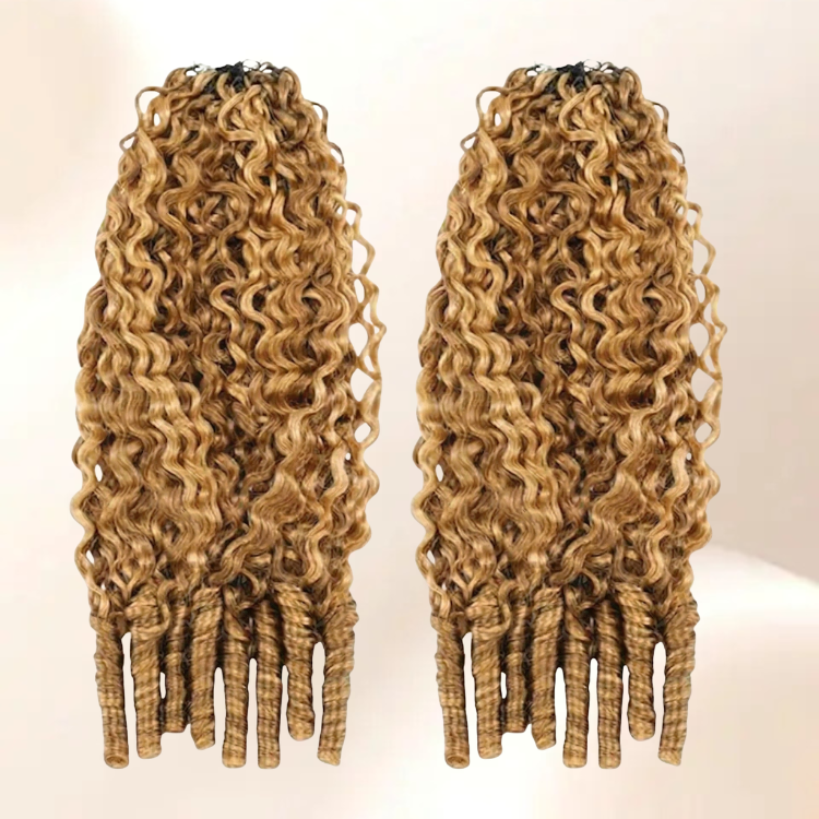 #27 Golden Blonde Deep Wave Crochet Hair - 100% Premium Human Hair, Honey Blonde Deep Curly Weave Extensions - Rafarada