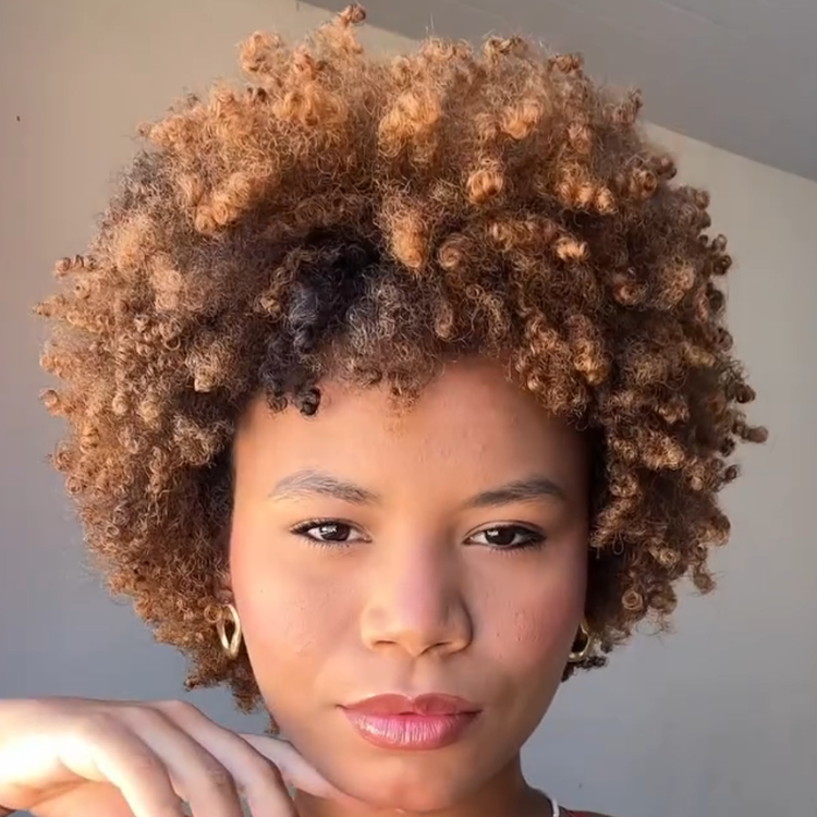 Honey Blonde Highlight Afro Kinky Curly Short Bob Wig 100% Human Hair Glueless Tight Curl Peruke for Women- Rafarada