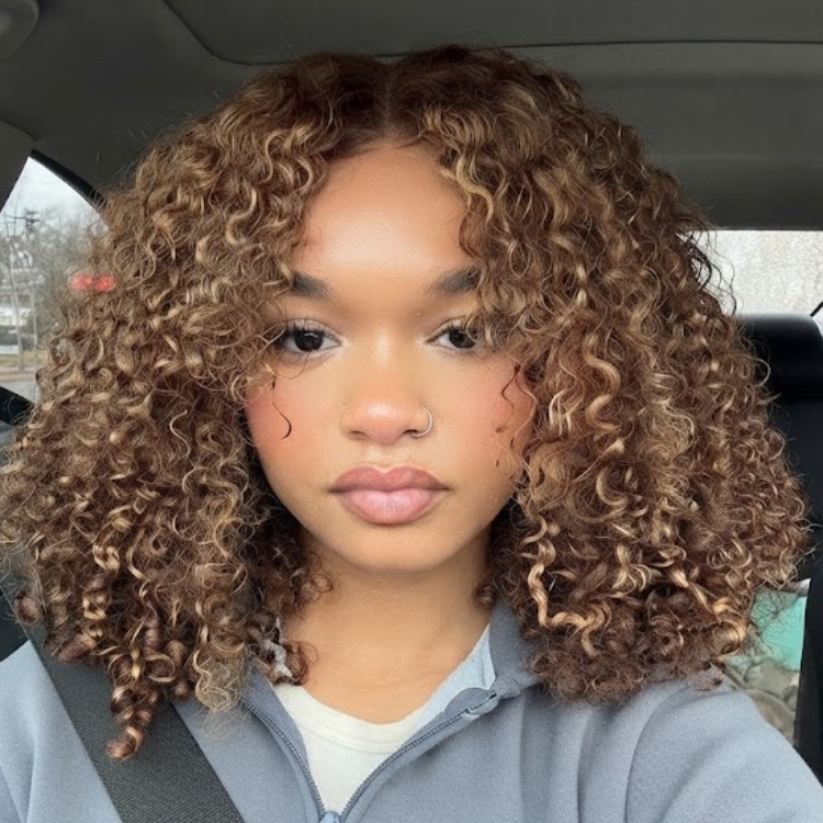 Honey Blonde and Dark Root Kinky Curly Human Hair Bob Wig - Defined Spring Coils- Rafarada