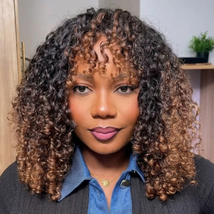 Feather Crochet Hair Extensions Honey Brown Ombre Kinky Curly Human Hair Extensions- Rafarada