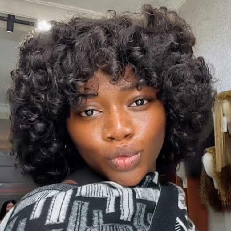 Natural Black Kinky Curly Bob Human Hair Wig With Bangs - Voluminous Tight Coils- Rafarada
