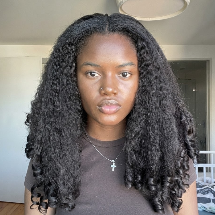 Glueless U Part Wig Natural Black Kinky Curly Coily No Leave Out Wig for Women High Density Long Textured Non-Lace Wig- Rafarada