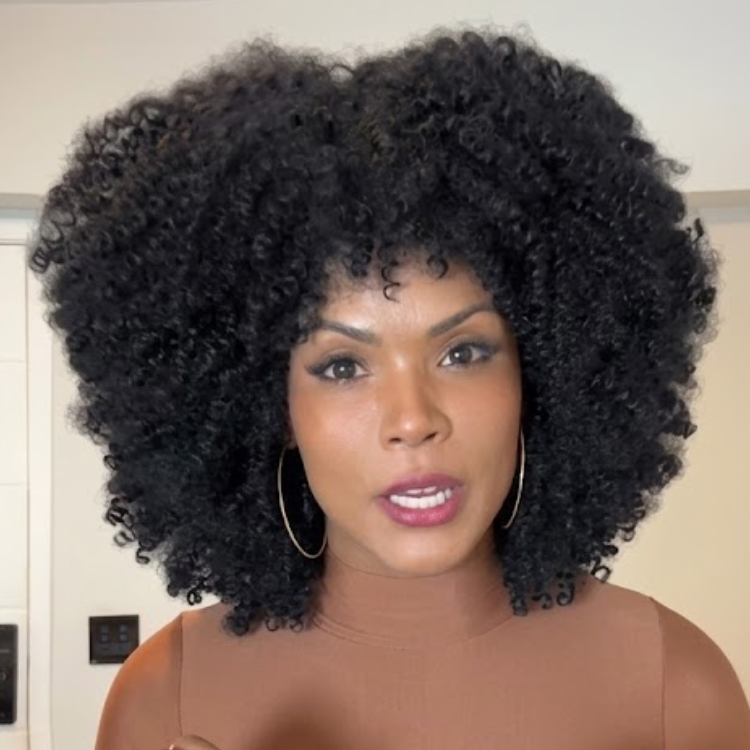 Voluminous 4C Kinky Curly Wig with Bangs - Glueless Natural Black Bouncy Coily Curls Afro Wig- Rafarada