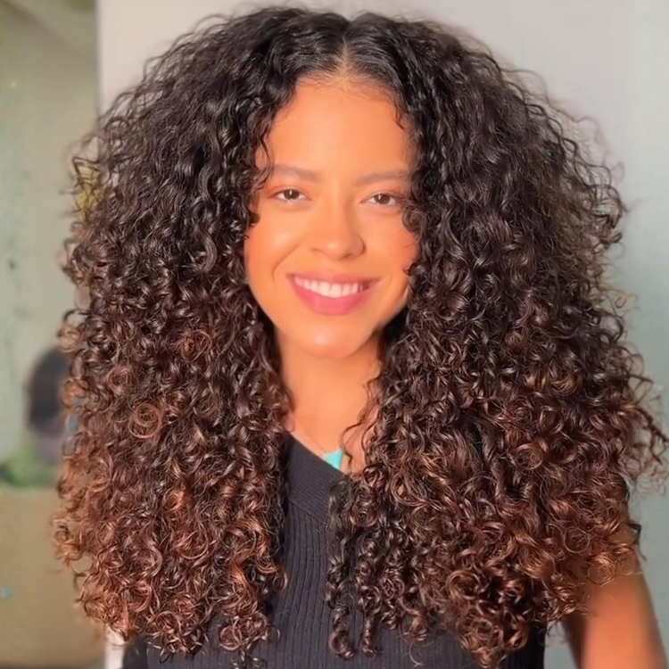Dark Brown to Caramel Ombre Kinky Curly Lace Front Human Hair Wig | Honey Highlights Balayage Wig for Women | Soft, Voluminous Curls - Rafarada