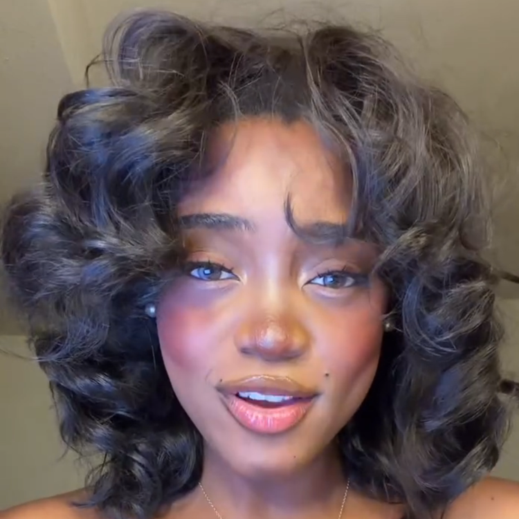 Natural Black Layered Bob Cut Human Hair Wig - Voluminous Bouncy Curls- Rafarada