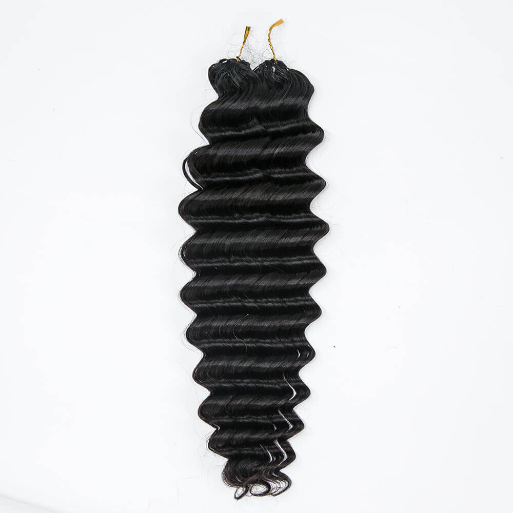 Loose Deep Wave Human Crochet Hair Extensions 100% Real Hair For Crochet Braids & Locs Natural Color - Rafarada