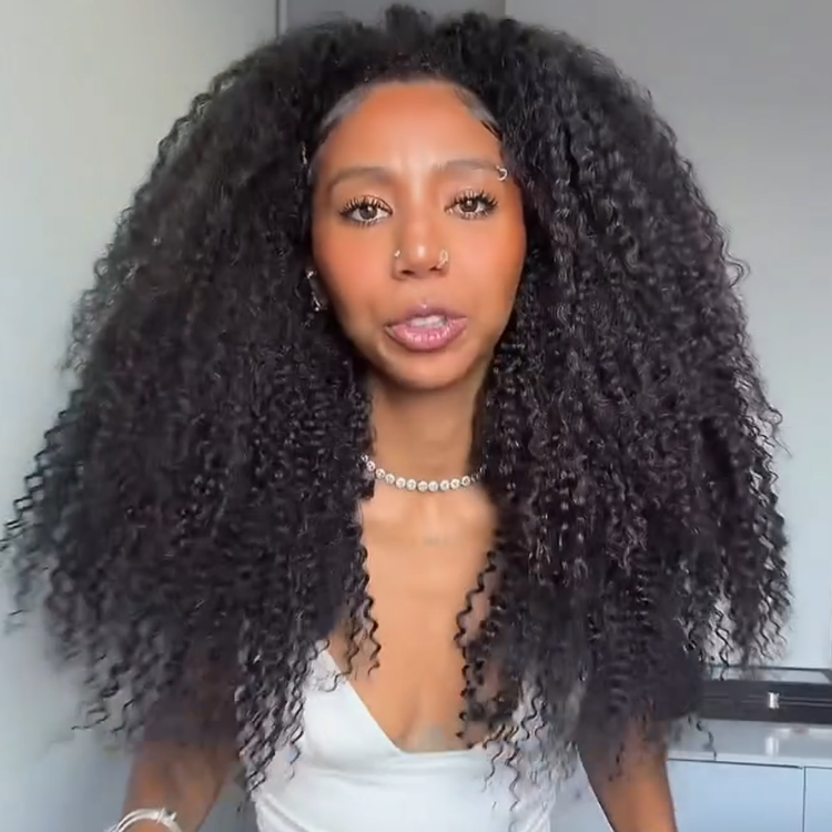 Most Realistic Afro Kinky Coily Human Hair Wig Glueless Lace Wig Natural Black Color with Natural Hairline - Rafarada