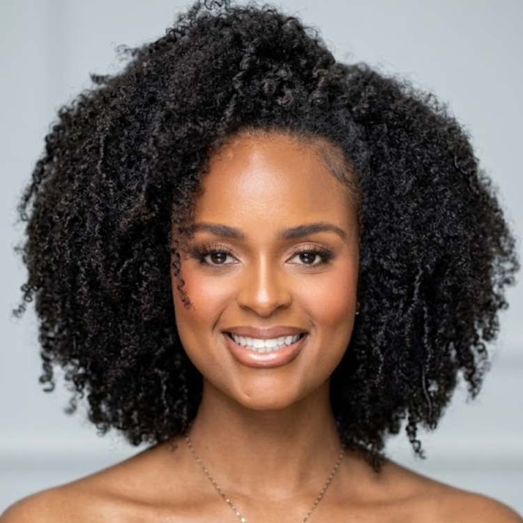 Natural Black Afro Kinky Coily 3-In-1 Half Wig High Density Glueless Mid-Length Natural Looking Drawstring Wig - Rafarada