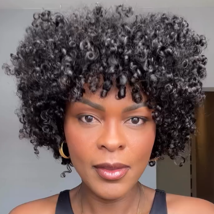 Natural Black Tight Coily Bob Wig - Kinky Curly Human Hair with Defined Spiral Curls- Rafarada