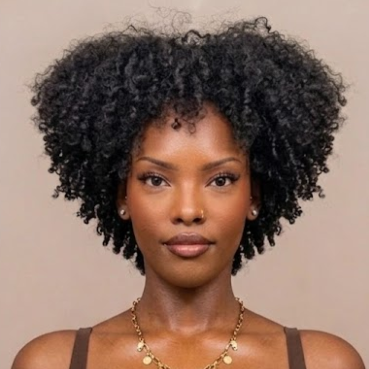 Voluminous 4C Afro Kinky Curly Wig with Natural Hairline - Tight Coily Short Bob Glueless Human Hair Wig - Rafarada