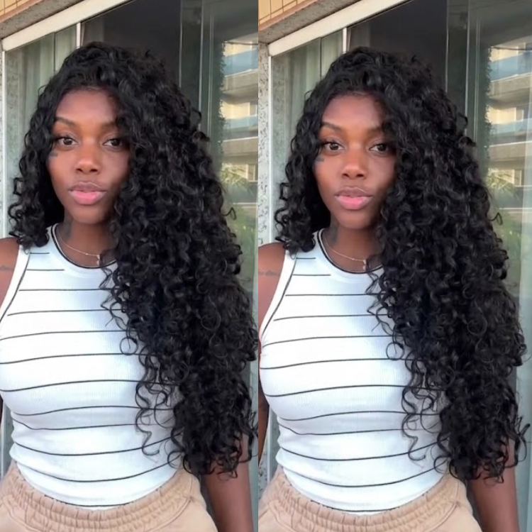 Natural Luster Long Water Wave Wig - Pre-Plucked Hairline & High Elasticity Curls- Rafarada