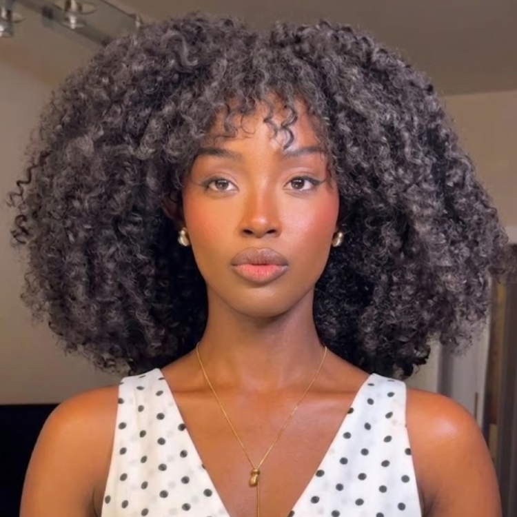Tight Spiral Curly Wear & Go Glueless Human Hair Wig with Curly Fringe - Off Black Ultra Voluminous 100% Human Hair Wig for Women- Rafarada