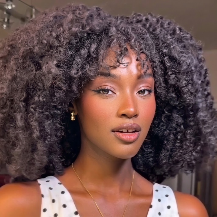 Tight Spiral Curly Wear & Go Glueless Human Hair Wig with Curly Fringe - Off Black Ultra Voluminous 100% Human Hair Wig for Women- Rafarada