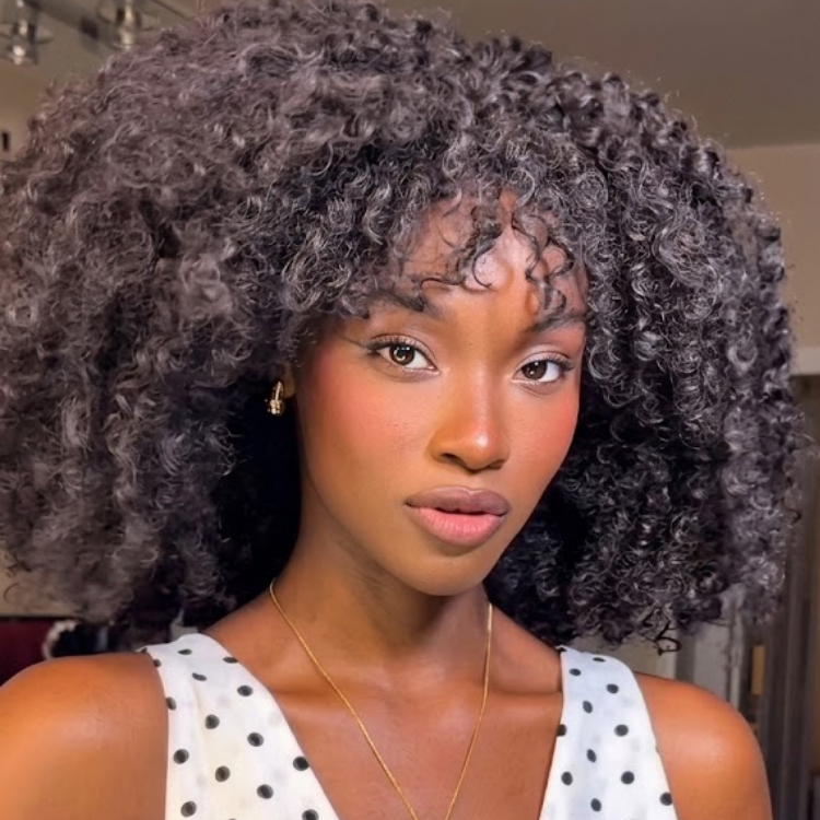 Tight Spiral Curly Wear & Go Glueless Human Hair Wig with Curly Fringe - Off Black Ultra Voluminous 100% Human Hair Wig for Women- Rafarada