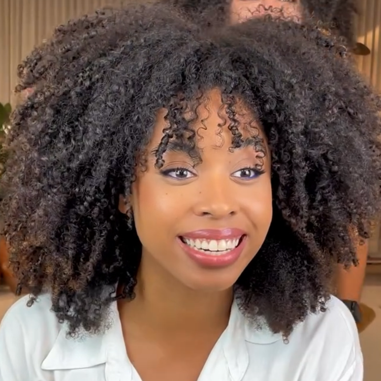 Natural Black To Dark Chestnut Ombre Kinky Curly Wig - Voluminous 3C 4A Afro Glueless Human Hair Wig With Bangs- Rafarada