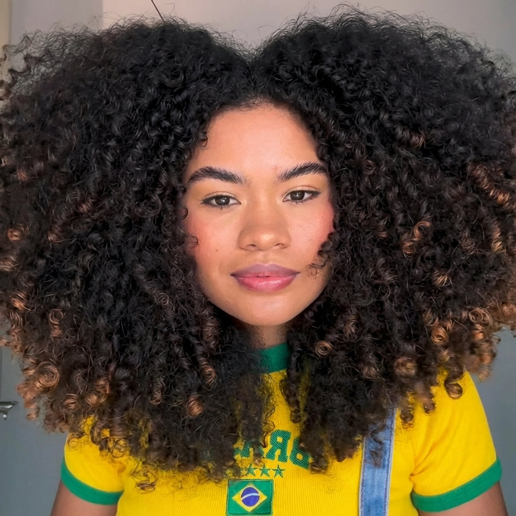 Natural Black with Honey Blonde Human Hair Wigs Ombre Color Lace Front Wig Pre Plucked 100% Human Hair Bouncy Curly Wigs for Women- Rafarada