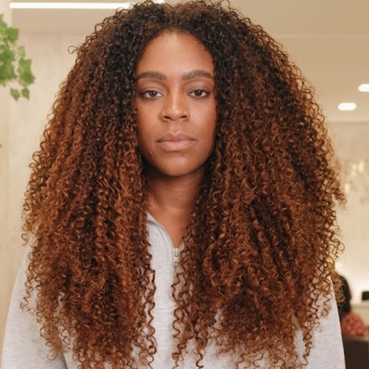 Kinky Coily Human Hair Wig Ombre Caramel Brown Long Afro Curly Natural Hairstyle Wig- Rafarada