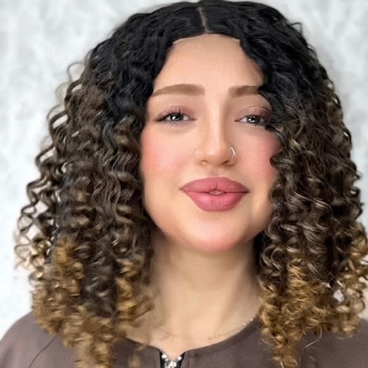Ombre Caramel Brown and Dark Root Kinky Curly Human Hair Bob Wig - Defined Spring Coils- Rafarada