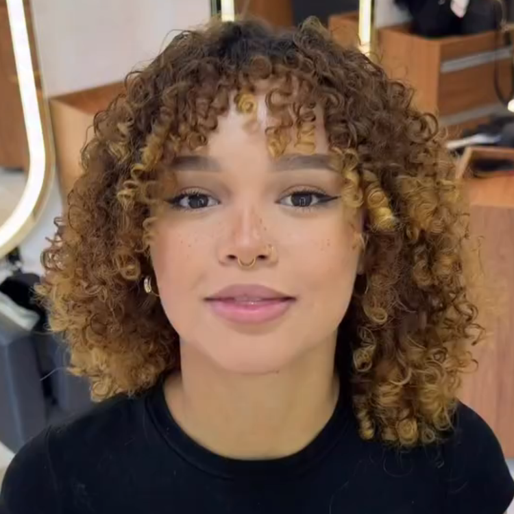 Ombre Dark Brown to Honey Blonde Kinky Curly Bob Wig - Bouncy Ringlet Curls- Rafarada