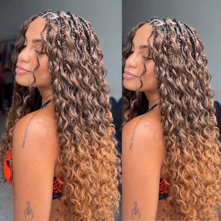 Ombre Dark Brown to Honey Blonde Deep Wave Crochet Human Hair Extensions- Rafarada