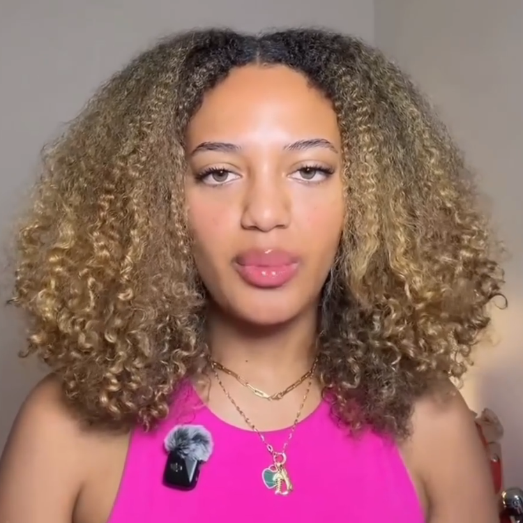 Ombre Dark Roots to Honey Blonde Honeycomb Curl Glueless Human Hair Lace Front Wig Defined Natural Coily Afro Wig for Women- Rafarada