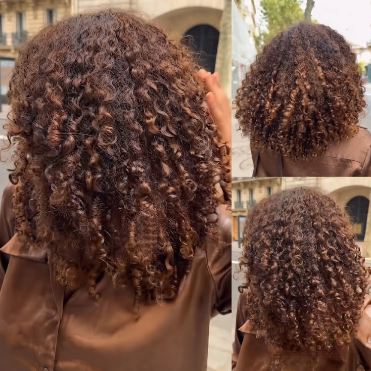 Ombre Honey Brown Kinky Curly V Part Wig Glueless Copper Brown Ombre Human Hair Wig For Women - Rafarada