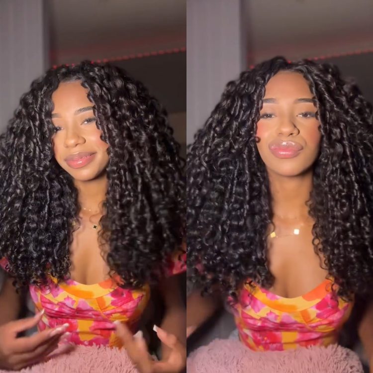Lace Front Wig Pixie Curly Hair Natural Human Hair Wigs Glueless Lace for Beginner- Rafarada
