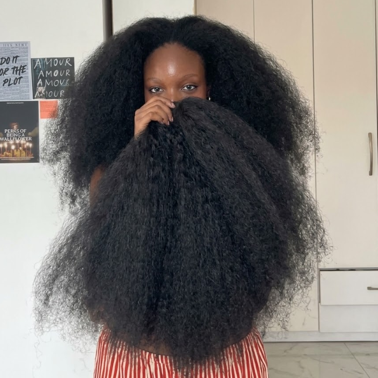 Natural Black 4B 4C Afro Kinky Blowout Human Hair Drawstring Ponytail Hair Extensions - Rafarada