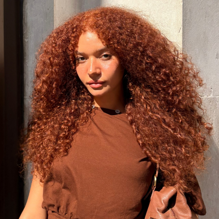 Glueless Auburn Red-Brown Voluminous Long Kinky Curly Lace Front Wig High Density Bouncy Coily Human Hair Wig- Rafarada