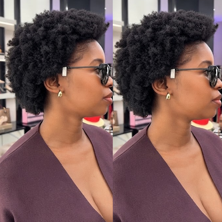 Short Afro Kinky Coily Human Hair Wig - Natural Black Voluminous Textured Pixie Cut for Women - Rafarada
