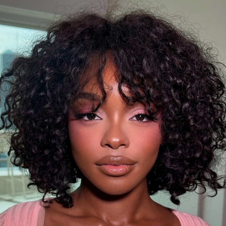 Black Short Curly Bob Wig with Bangs - Voluminous Water Wave Style- Rafarada