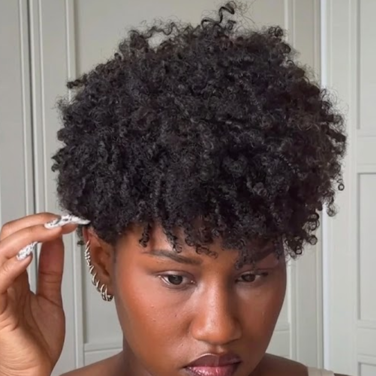 Natural Jet Black Tight Kinky Coily Short Pixie Bob Spiral Curly Human Hair Wig - Rafarada