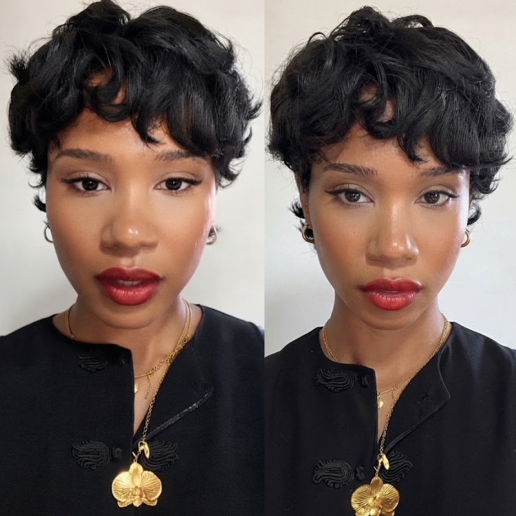 Jet Black Short Pixie Cut Wig - Bouncy Defined Curls - Comfortable Breathable Cap - Rafarada