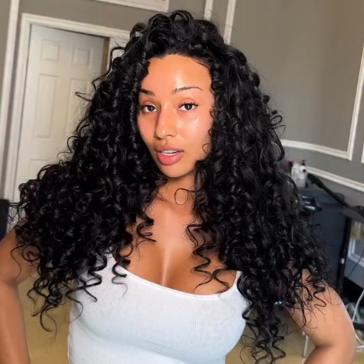 Spiral Curl Front Lace Wig Glueless Lace Wigs Natural Human Hair Wigs - Rafarada