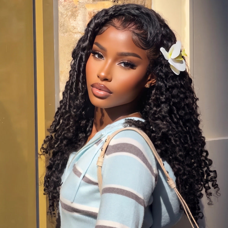 Spiral Curl Front Lace Wig Glueless Lace Wigs Natural Human Hair Wigs - Rafarada