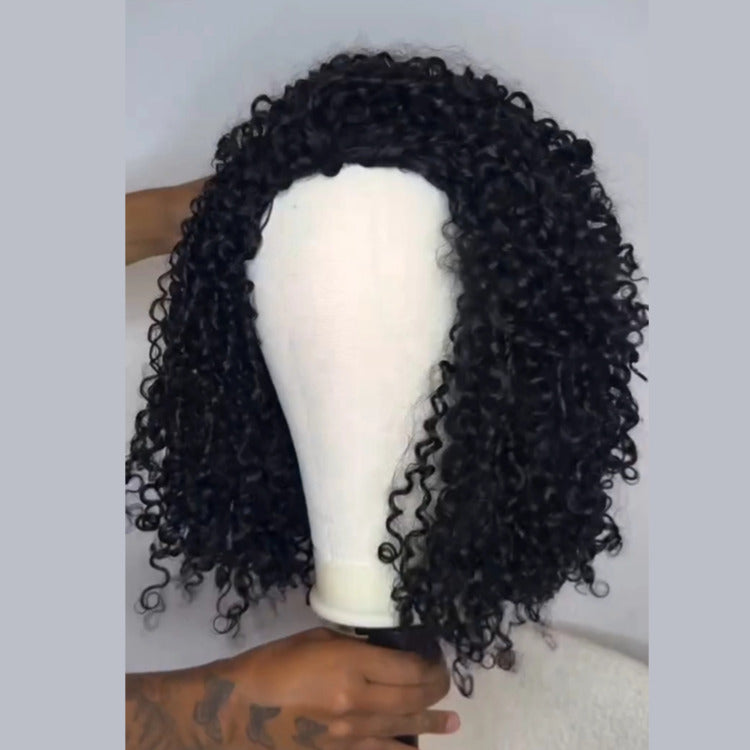 3-In-1 Half Wig Spiral coil Human Hair Wig  200% Density Glueless Flexi-Fit Drawstring Wig - Rafarada