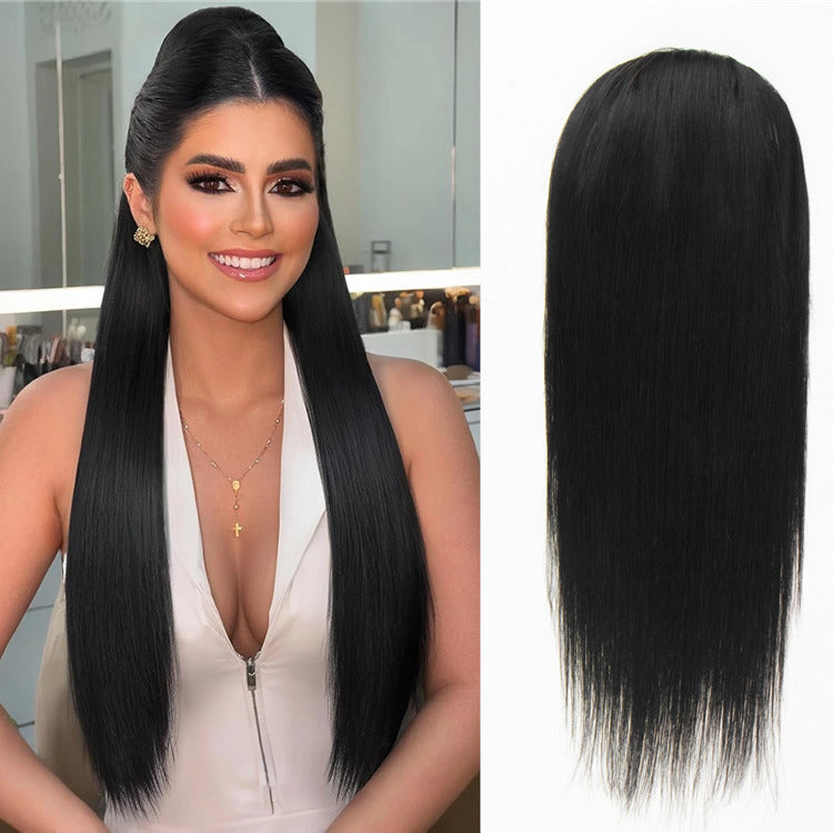 Long Straight Drawstring Ponytail Hair Extensions Natural Soft Human Hair - Rafarada