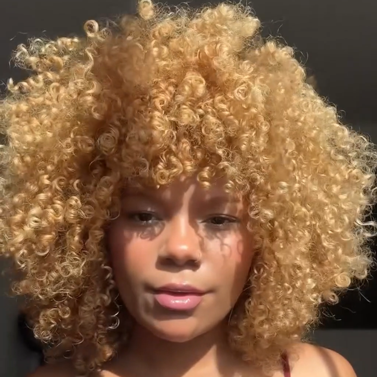 Trending Sun-Kissed Honey Blonde Curly Afro Wig - High Volume, Defined Type 3C/4A Curls for Black Women- Rafarada