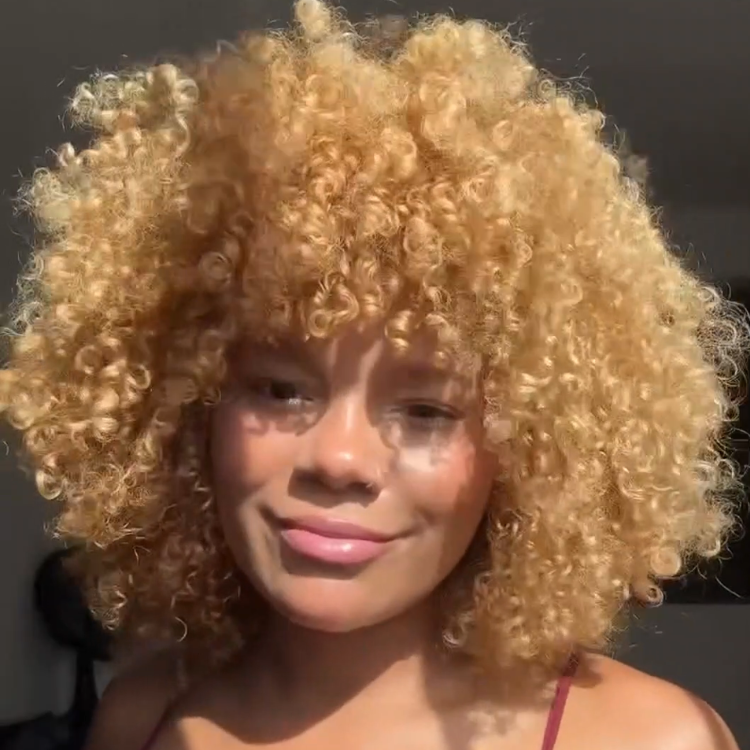 Trending Sun-Kissed Honey Blonde Curly Afro Wig - High Volume, Defined Type 3C/4A Curls for Black Women- Rafarada