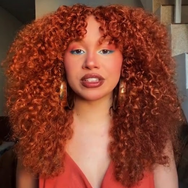 Glueless Vibrant Copper Red Voluminous Afro Kinky Curly Lace Front Wig High Density Bouncy Coily Human Hair Wig- Rafarada