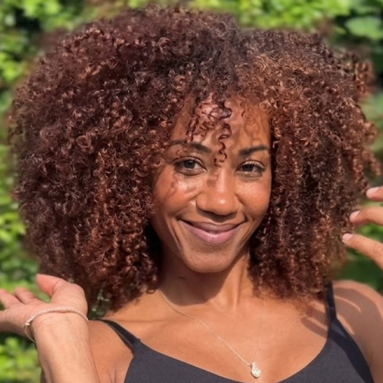 Voluminous Afro Kinky Coily Human Hair Wig Warm Caramel Chestnut Brown Bouncy Curls- Rafarada