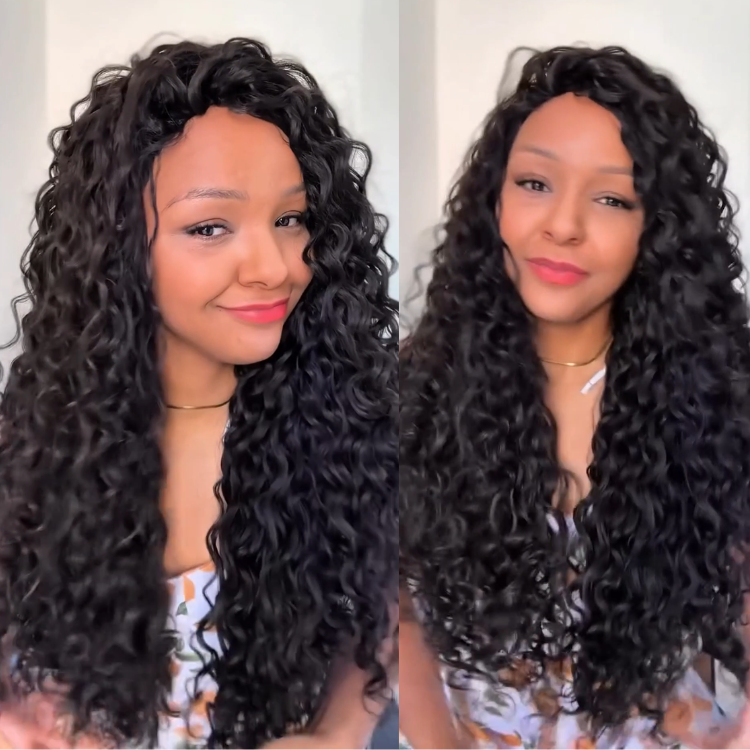 Natural Luster Long Water Wave Wig - Pre-Plucked Hairline & High Elasticity Curls- Rafarada