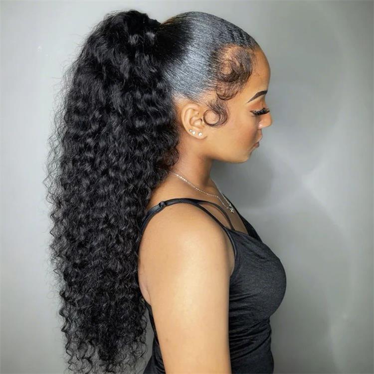 Wrapped Ponytail Extension Water Wave Natural Texture Everyday Hair - Rafarada