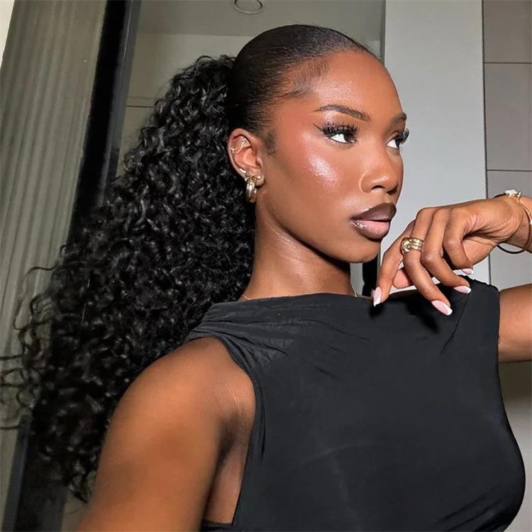 Wrapped Ponytail Extension Water Wave Natural Texture Everyday Hair - Rafarada