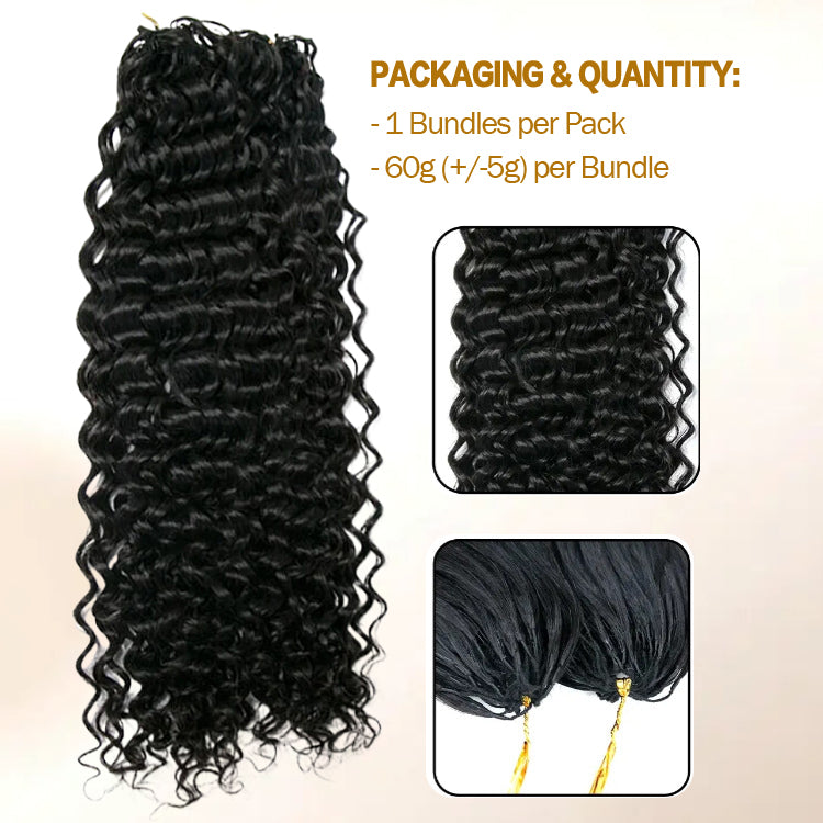 Water Wave Crochet Hair Extension 100% Human Crochet Extensions - Rafarada