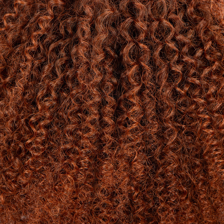Orange Color Skin Base Wig Afro Curly Human Hair Wig With Bangs Full Mechanism Wig- Rafarada